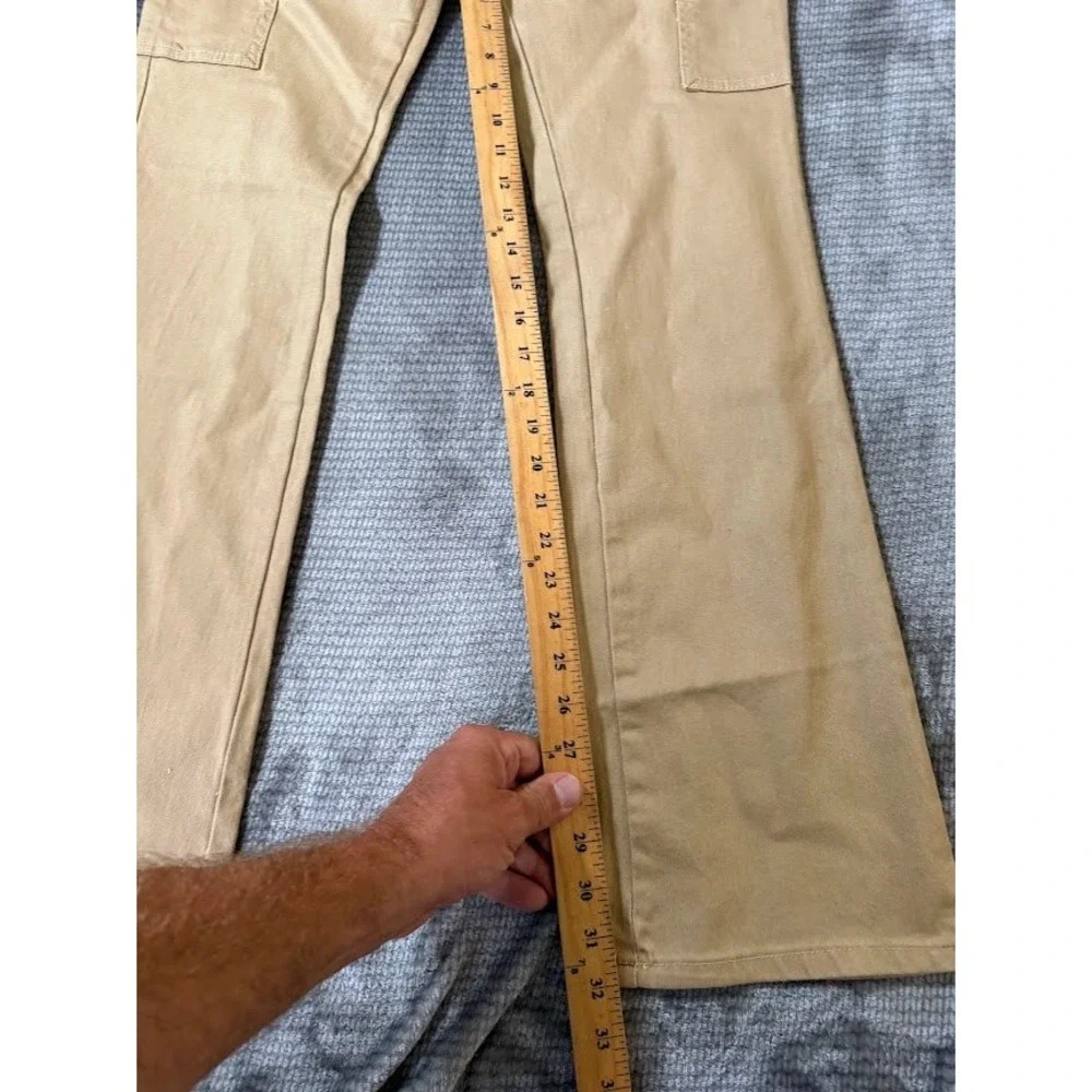 True Religion Cargo SN Bootcut Pants Travertine Tan Beige Size 30X32.